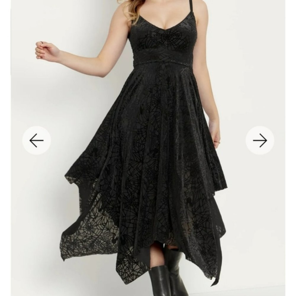 Blackmilk Burned Velvet Spider Threads Handkerchief Dress